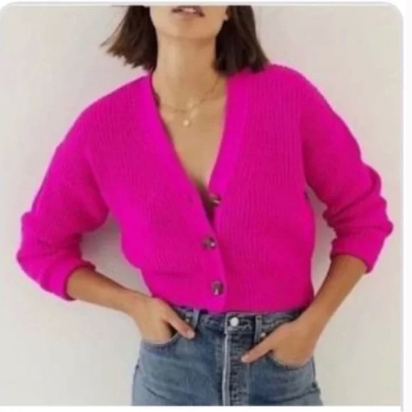 ⭐️Maeve Sunny Cropped Crop Cardigan Summer Hipster Artsy Chic Classy Hip Sweater - Picture 1 of 4